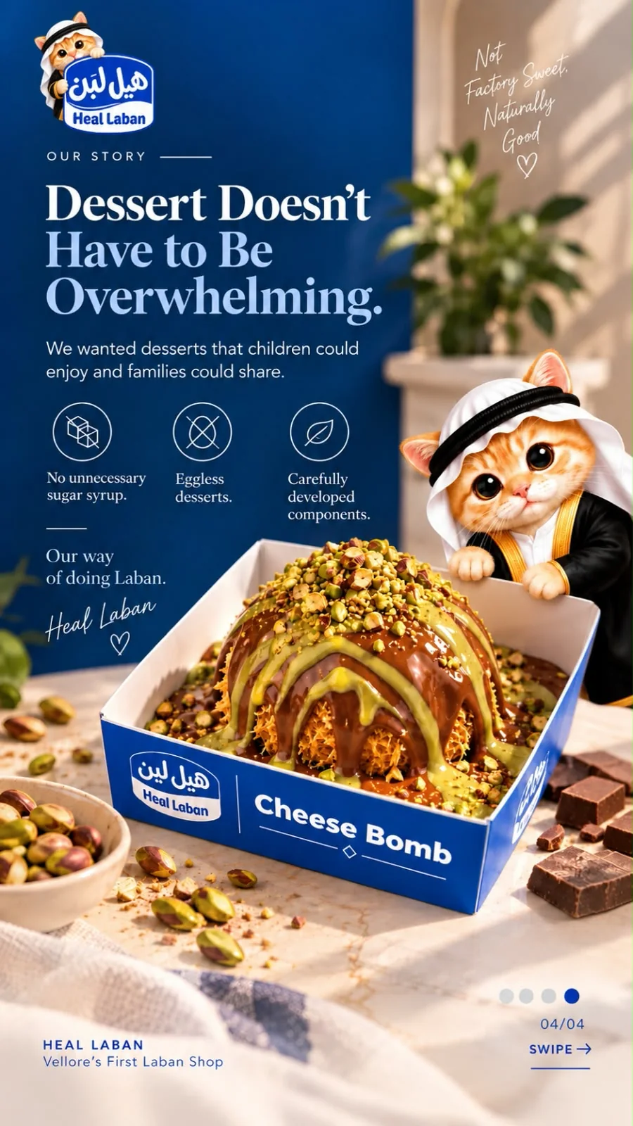 Dessert doesn't have to be overwhelming. We wanted desserts that children could enjoy and families could share. No unnecessary sugar syrup. Eggless desserts. Carefully developed components.